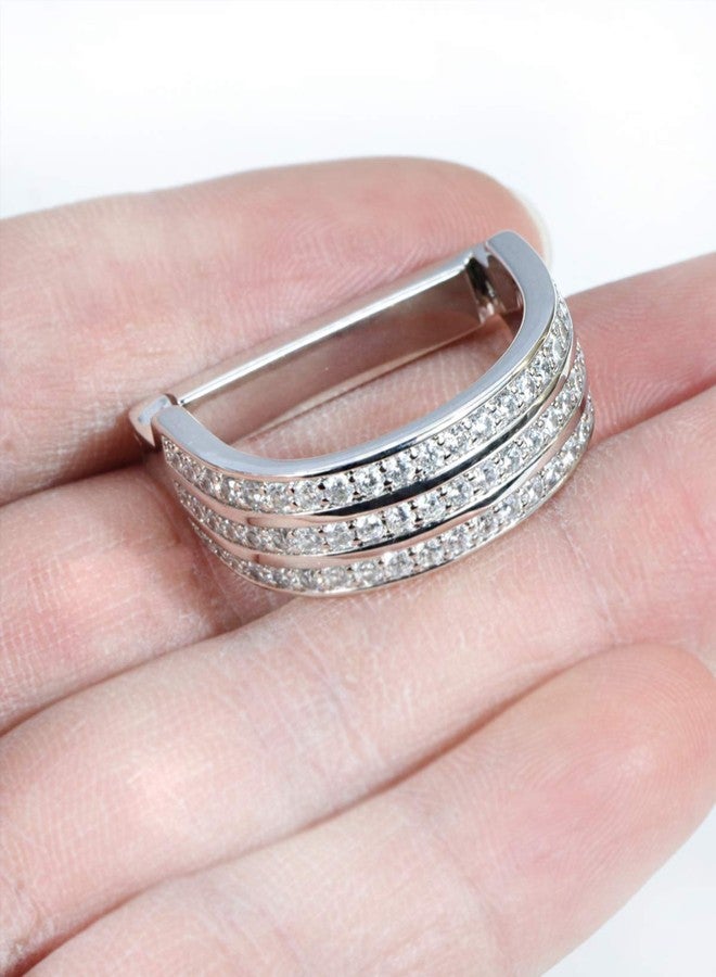 VVCome Men's Classic Sparkly Crystal Tie Ring Tie Clips Necktie Ring Tie Tacks Accessories for Wedding Business with Gift Box (Silver) - Image 4